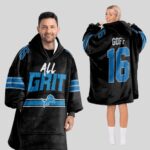 Adult All Grit J.G 16 Detroit Football Unisex Blanket Hoodie