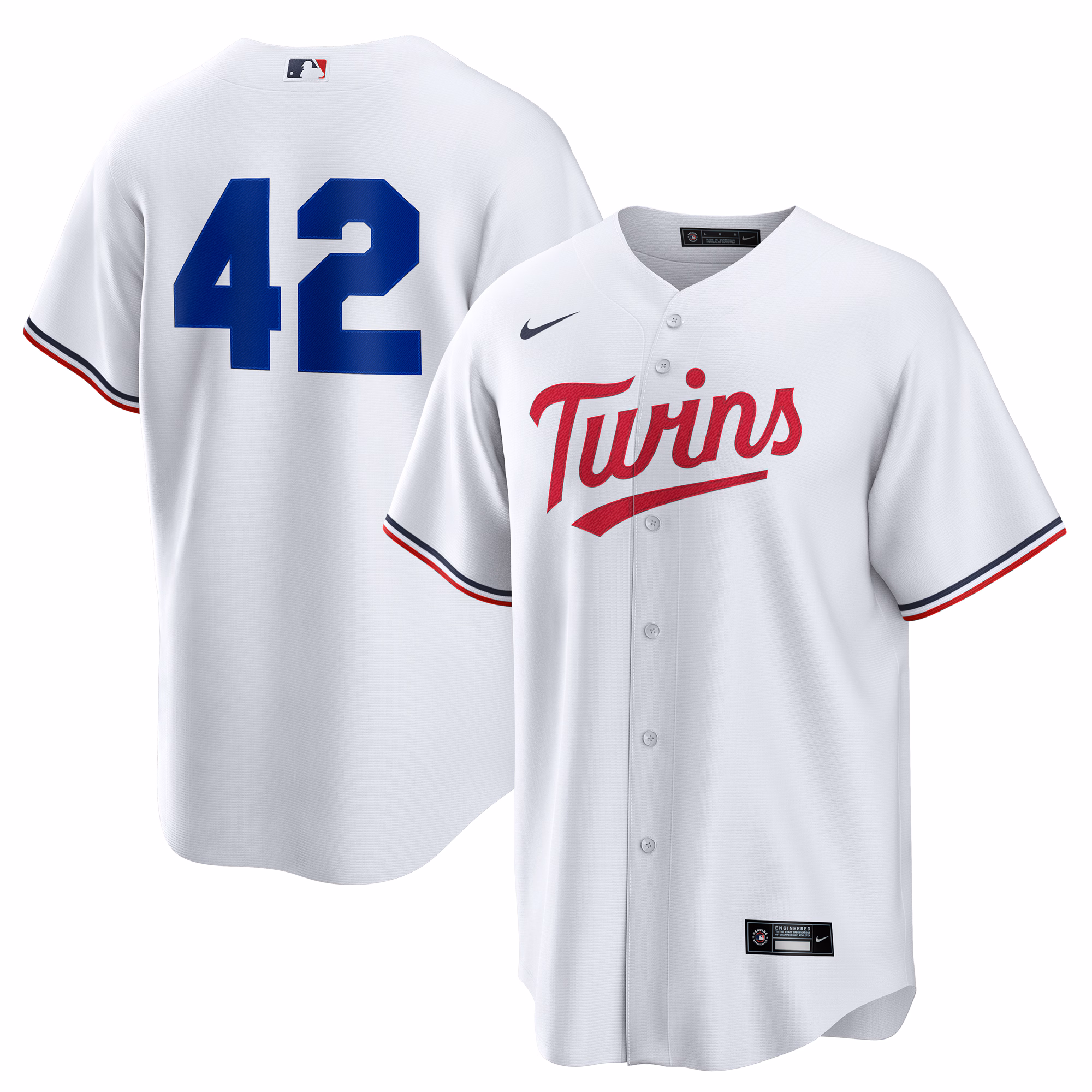 Men's Minnesota Twins White Home  2025 Jackie Robinson Day Replica Jersey