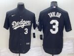 Men's  Los Angeles Dodgers #3 Chris Taylor Black Stitched Cool Base Jersey