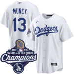 Men's Los Angeles Dodgers Max Muncy #13 White 2025 World Series Champions Home Replica Jersey