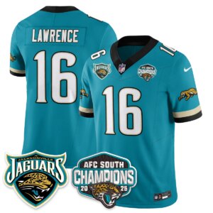Trevor Lawrence #16 Jacksonville Jaguars JAX AFC South Division Champions Vapor Limited Throwback Jersey - All Stitched