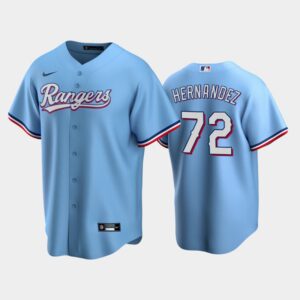 Men's Texas Rangers # Jonathan Hernandez #72 Alternate Light Blue Team 2020 Cool Base Jersey