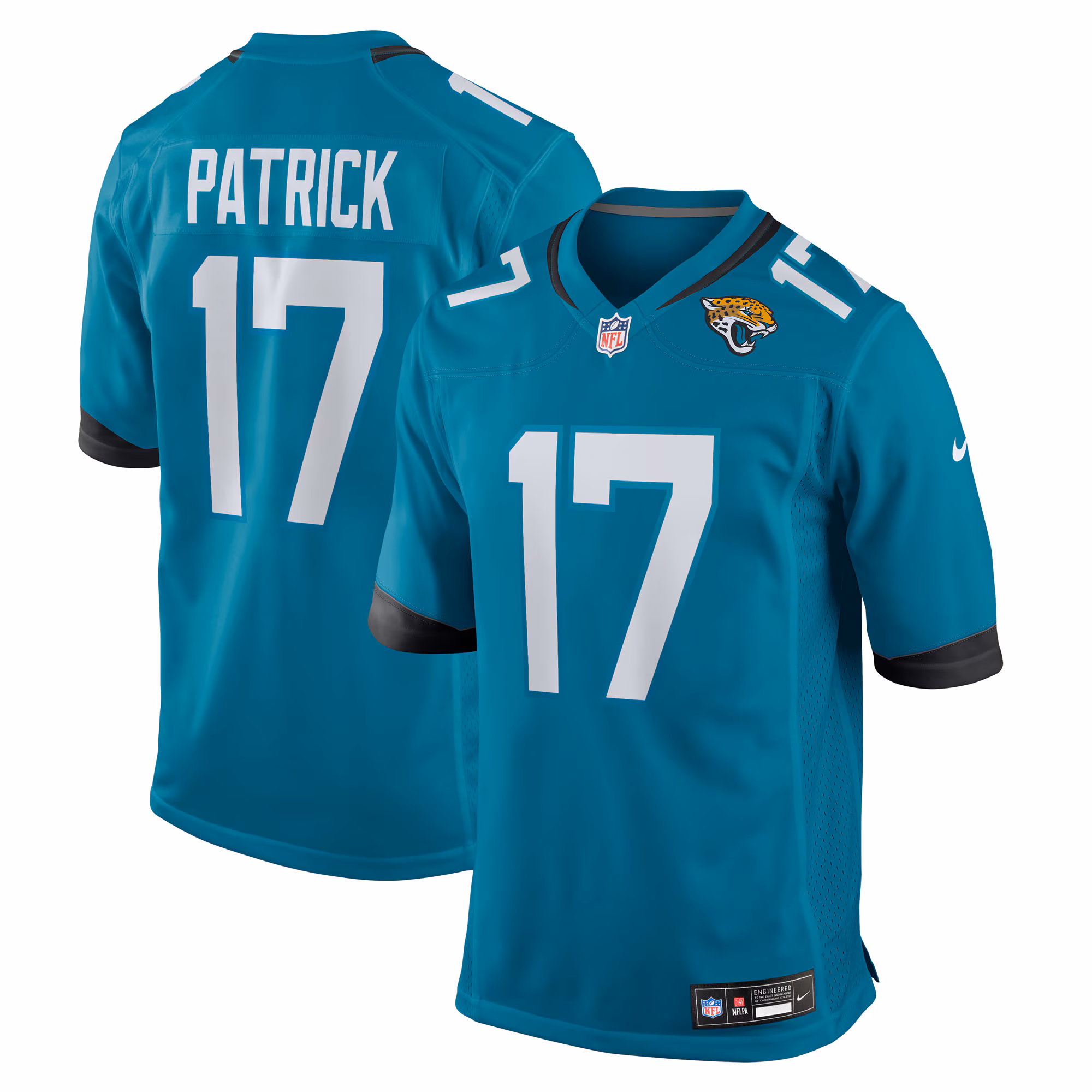Tim Patrick #17 Jacksonville Jaguars Team Game Jersey - Teal