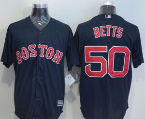 Boston Red Sox #50 Mookie Betts Navy Blue New Cool Base Stitched Jersey