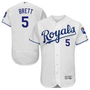 Kansas City Royals #5 George Brett White Flexbase Collection Stitched Jersey