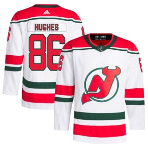 Jack Hughes New Jersey Devils  2022/23 Heritage Primegreen Authentic Pro Jersey - White