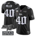 Von Miller #40 Buffalo Bills BUF 'Gothic Cold Front Edition' Vapor Limited Jersey V2 - All Stitched