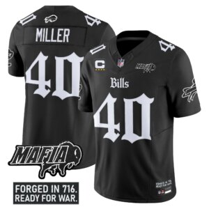 Von Miller #40 Buffalo Bills BUF 'Gothic Cold Front Edition' Vapor Limited Jersey V2 - All Stitched