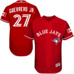 Toronto Blue Jays #27 Vladimir Guerrero Jr. Red Flexbase Collection Canada Day Stitched Jersey