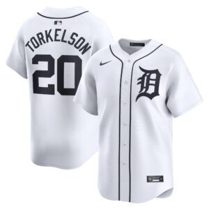 Men's Detroit Tigers #20 Spencer Torkelson  White Home Limited Player Jersey