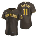 Men's  San Diego Padres #11 Yu Darvish Brown 2020 Alternate Jersey
