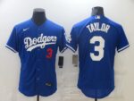 Men's Los Angeles Dodgers #3 Chris Taylor Blue Stitched Flex Base  Jersey