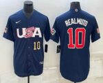 Men's USA Baseball #10 JT Realmuto 2023 Navy World Baseball Classic Stitched Jerseys