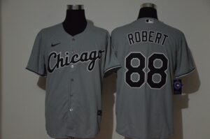 Men's Chicago White Sox #88 Luis Robert Grey Stitched Flex Base  Jersey