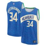 Youth Milwaukee Bucks Giannis Antetokounmpo  Royal 2023/24 Fast Break Jersey - City Edition