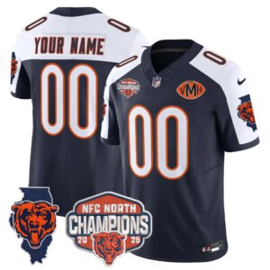 D'Andre Swift #0 Chicago Bears CHI 2025 NFC North Champions Patch Jersey V2 - All Stitched