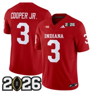 Omar Cooper Jr. #3 Ndiana Hoosiers IND 2026 CFP Final Patch Vapor Limited Jersey V2 - All Stitched