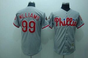 Mitchell And Ness Philadelphia Phillies #99 Mitch Williams Stitched Grey Throwback Jersey