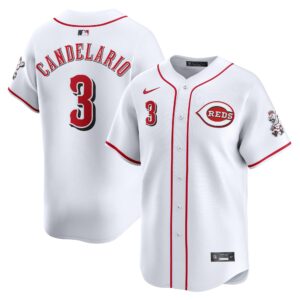 Men's Cincinnati Reds Jeimer Candelario  White Home Limited Player Jersey