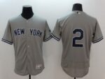 New York Yankees #2 Derek Jeter Grey Flexbase Collection Stitched Jersey