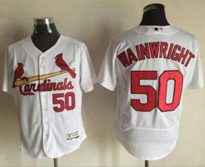 St. Louis Cardinals #50 Adam Wainwright White Flexbase Collection Stitched Jersey