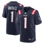 Christian Gonzalez New England Patriots  2023 Draft First Round Pick Game Jersey - Navy