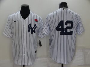 Men's  New York Yankees #42 Mariano Rivera White Cool Base Stitched Jersey