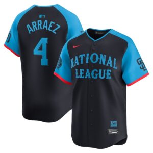 Men's National League #4 Luis Arraez  Navy 2024 All-Star Game Cool Base Jersey