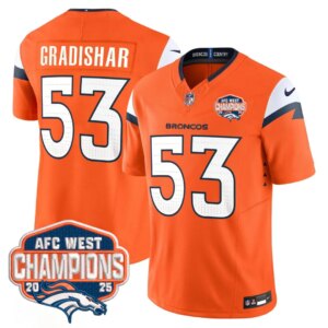 Randy Gradishar #53 Denver Broncos DEN AFC West Champions Patch Vapor Limited Jersey V2 - All Stitched