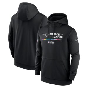 Men's Black New England Patriots 2022 Crucial Catch - Therma Performance Pullover Hoodie