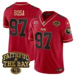 Nick Bosa # 97 San Francisco 49ers Faithful To The Bay Patch Vapor Limited Jersey V8 - All Stitched