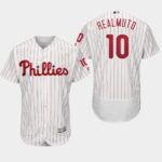 Men's Philadelphia Phillies #10 J.T. Realmuto White Collection Home Flex Base Jersey