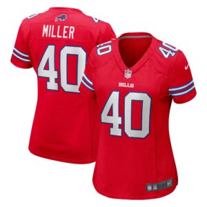 Von Miller Buffalo Bills  Women's Alternate Game Jersey - Red