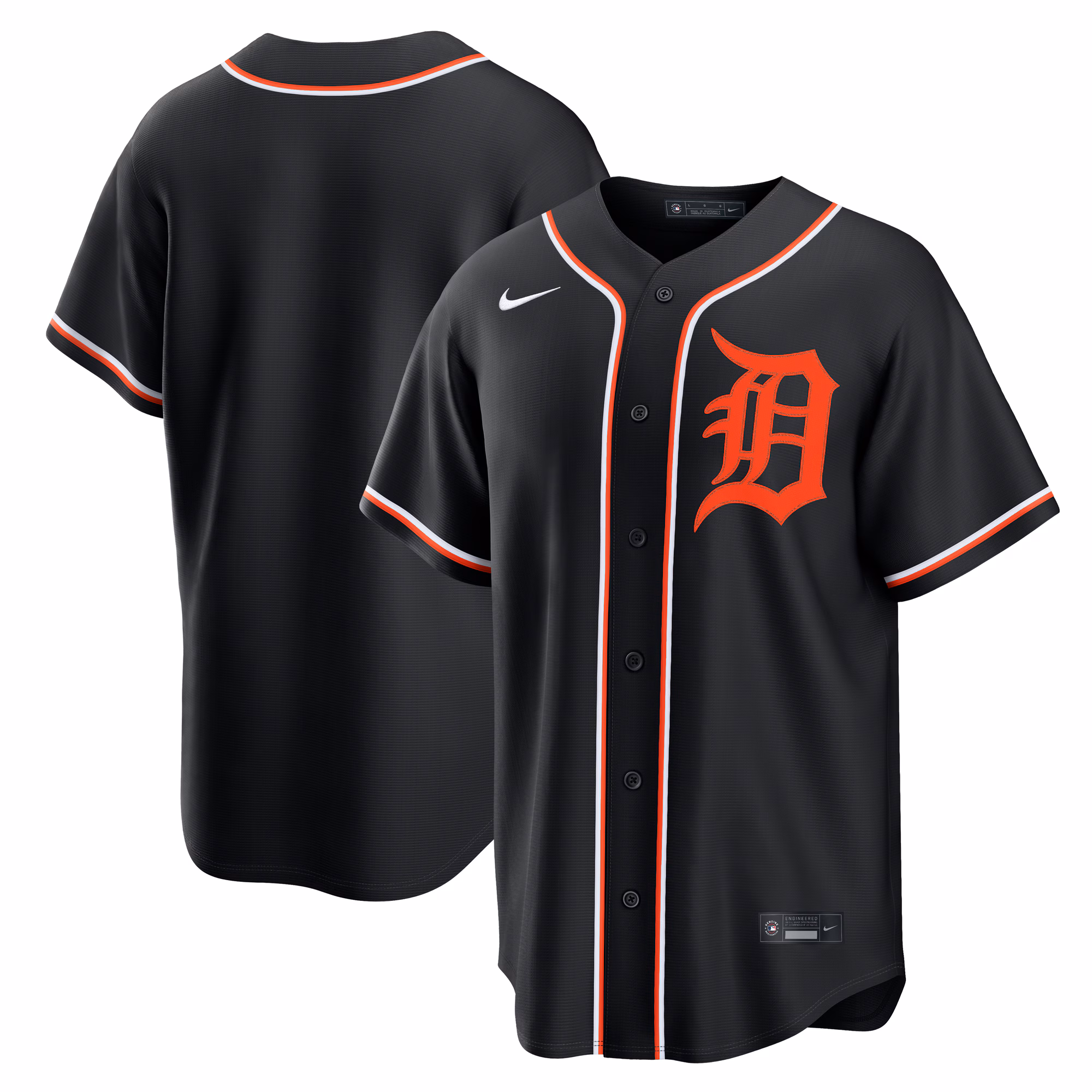 Team Detroit Tigers Fashion Replica Black Out Jersey