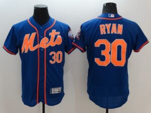 New York Mets #30 Nolan Ryan Blue Flexbase Collection Stitched Jersey