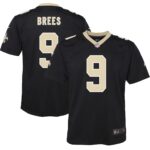 Drew Brees New Orleans Saints  Youth Team Color Game Jersey - Black