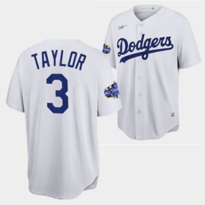 Men's Los Angeles Dodgers #3 Chris Taylor White 2022 All-Star Jersey