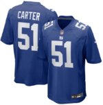 Men's New York Giants #51 Abdul Carter Royal 2025 Draft Official Game Jersey