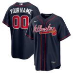 Atlanta Braves Navy Alternate Replica Custom Jersey