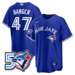 Addison Barger  #47  Toronto Blue Jays 50th Season  Limited Jersey Stitched Royal