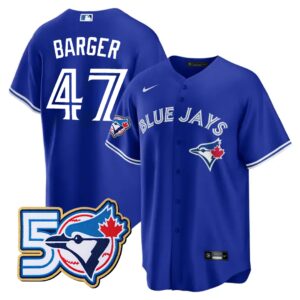 Addison Barger  #47  Toronto Blue Jays 50th Season  Limited Jersey Stitched Royal