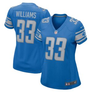 Jarren Williams Detroit Lions  Women's Home Game Player Jersey - Blue