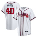 Atlanta Braves Reynaldo Lopez #40 White Home Replica Jersey