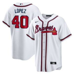 Atlanta Braves Reynaldo Lopez #40 White Home Replica Jersey