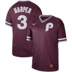 Men's  Philadelphia Phillies #3 Bryce Harper Maroon Cooperstown Collection Legend V-Neck Jersey