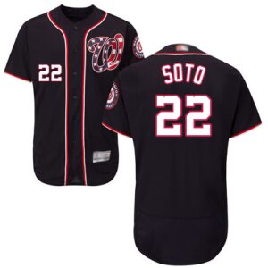 Washington Nationals #22 Juan Soto Navy Blue Flexbase Collection Stitched Jersey