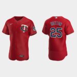 Men's Minnesota Twins #25 Byron Buxton 2020 Alternate Flex Base Jersey - Red