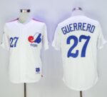 Mitchell And Ness Montreal Expos #27 Vladimir Guerrero White Throwback Stitched Jersey