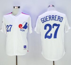 Mitchell And Ness Montreal Expos #27 Vladimir Guerrero White Throwback Stitched Jersey