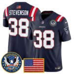 Rhamondre Stevenson #38 New England Patriots United States 250th Anniversary Patch Vapor Limited Jersey - All Stitched